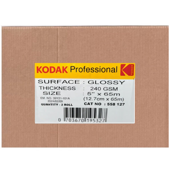Kodak Carta 12,7X65mt 240gr Glossy 2 Roll per Dry Lab Kodak Carta 12,7X65mt 240gr Glossy 2 Roll per Dry Lab
